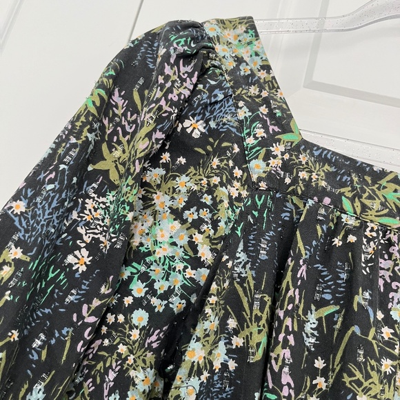 LC Lauren Conrad Romantic Floral Square Neck 3/4 Sleeve Blouse size Small - Picture 6 of 11